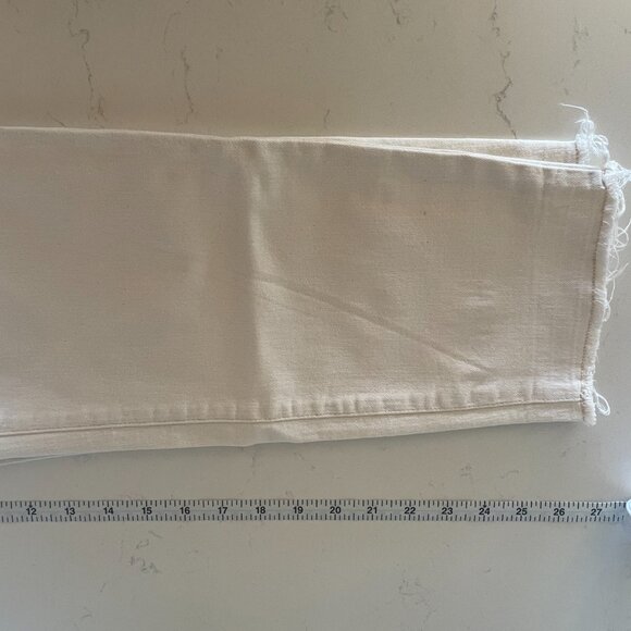 Talbots Flawless Slim Ankle Jeans with Fringe‎ Cuff in Natural, Size 14 - Picture 5 of 9